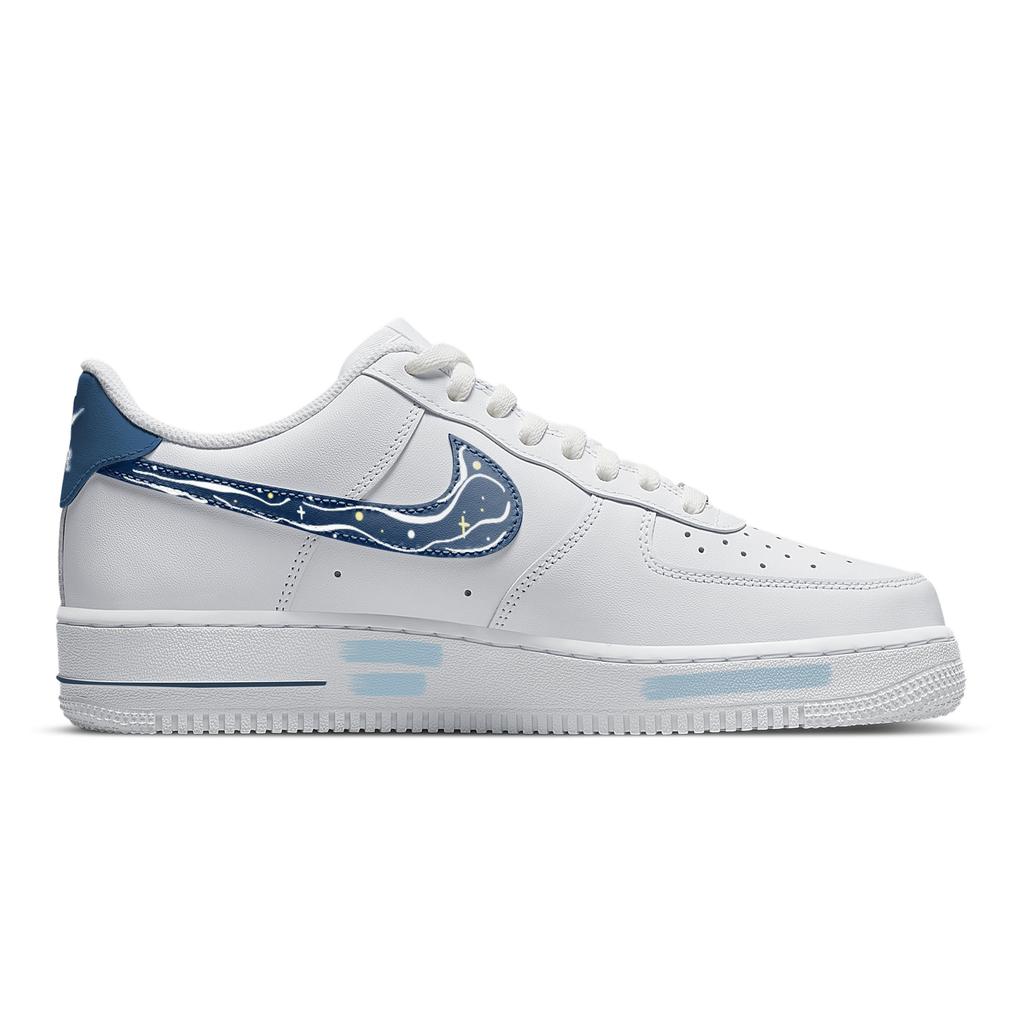 Nike Nike Air Force 1 Звездное небо Низкие Скейтбордические Кроссовки Мужские Бело-синие CW2288-111(Команда683-)
