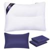 Belinna Low No Neck Pain Pillow Memory Soft Sleeping Neck Sleeping Регулируемая Полностью Прямая Шея Brain Sleep White Width Height Navy Covers Pillow,