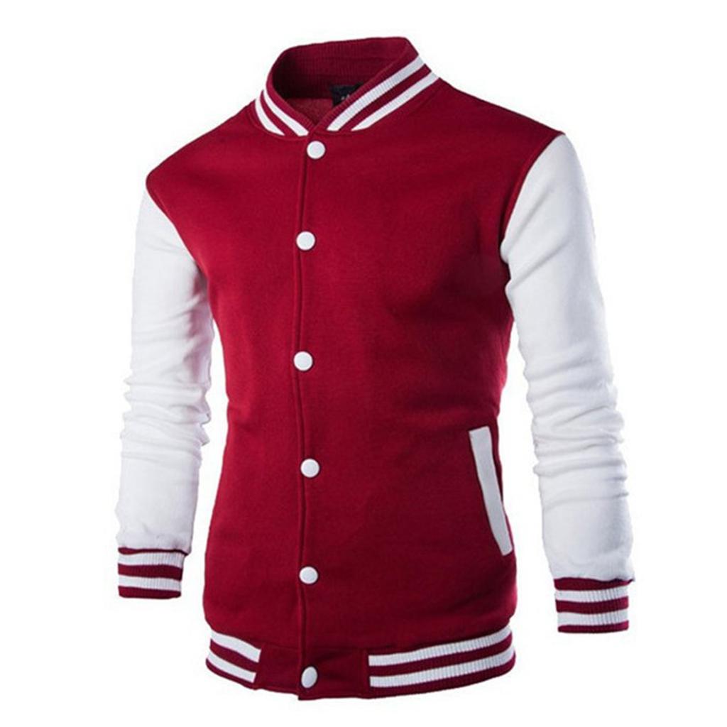Jacket European Men's Casual Men's Stand Collar Baseball Jacket