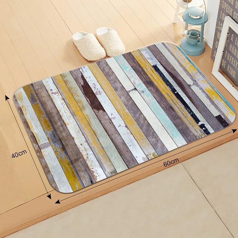 Rose Printed Door Mat Bedroom Bedside Carpet Anti Slip Balcony Bathroom Absorbent Footpad Flannel Decor Rug for Home Living Room