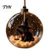 Plastic Ball Ornament Halloween Clear Hanging Decoration, Glowing Sphere with Skeleton, Lighted Transparent Decorations Pumpkin, Spider Web, Black Cat