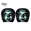 Seasonal Car Interior Decorations 2Pcs Funny Headrest Covers, Scary Faces Easy Install Auto Protector Seat Protectors, Universal Breathable