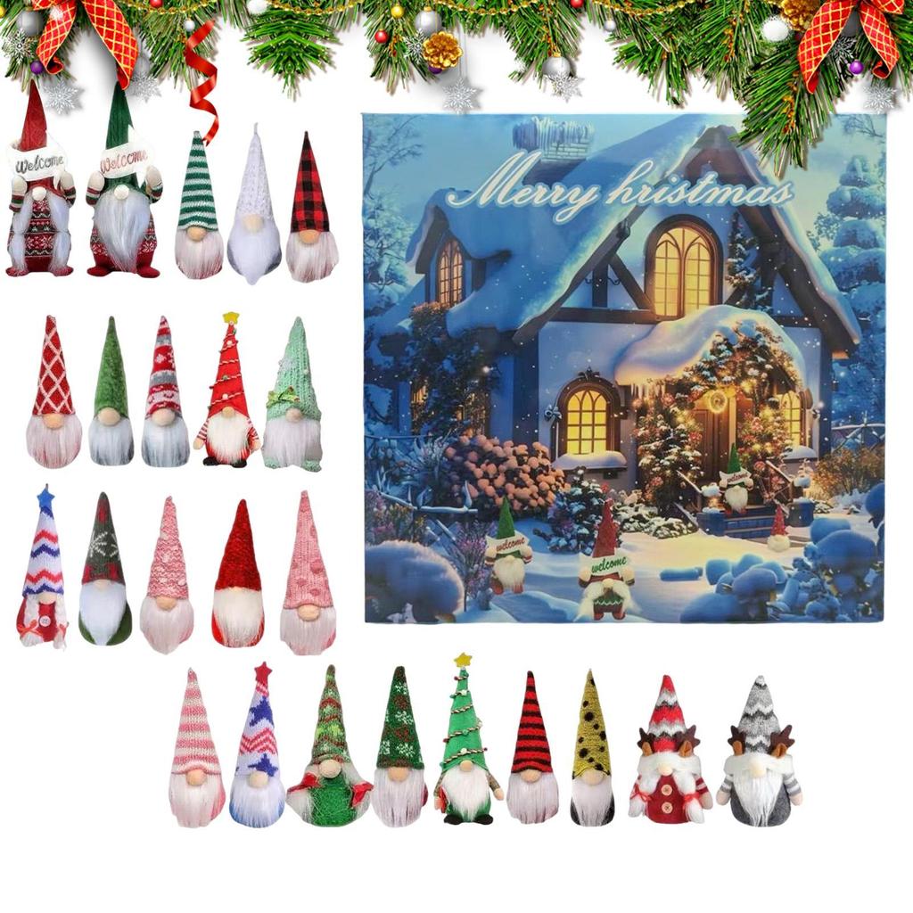 2025 Christmas Dwarf Advent Calendar 24 Days Christmas Dwarf Advent Countdown Calendar Gnome Doll Collection Toy Doll Gifts
