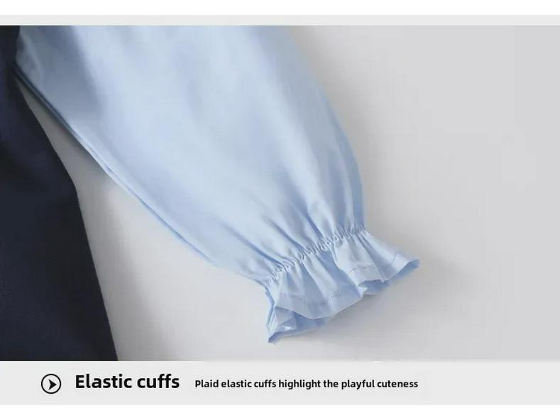 Парные платья для родителей и детей в студенческом стиле 2024 года: Юбка выше колена для девочек «Осенняя принцесса»