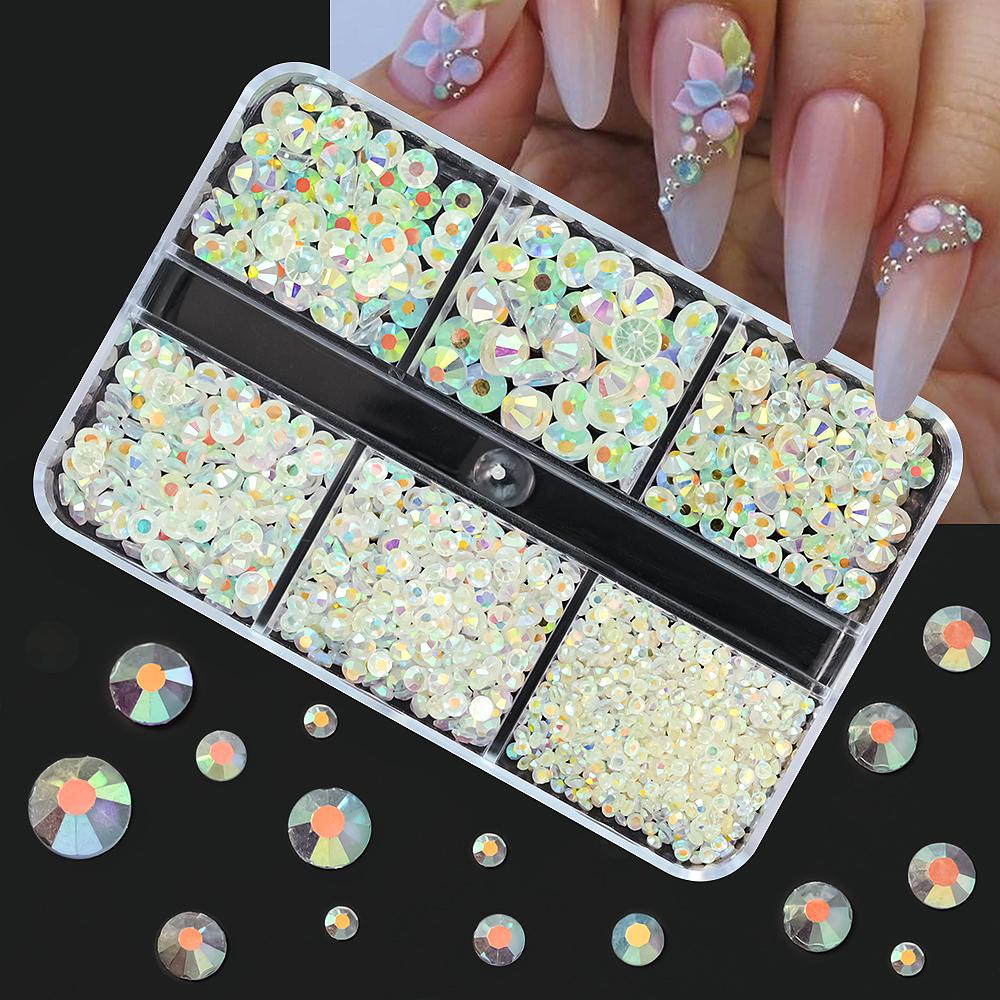 1 коробка Aurora, смешанные размеры ss6-ss20, стекло, стразы без горячей фиксации, плоская задняя часть, хрустальный камень, стразы, блестящие стразы для ногтей, бриллианты для одежды «сделай сам»