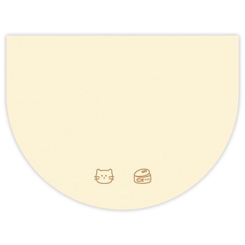 Minimalist PU Leather Pet Feeding Mat Waterproof Easy‑Wipe Non‑Slip Simple Cartoon Mat For Cat Dog Feeding Area