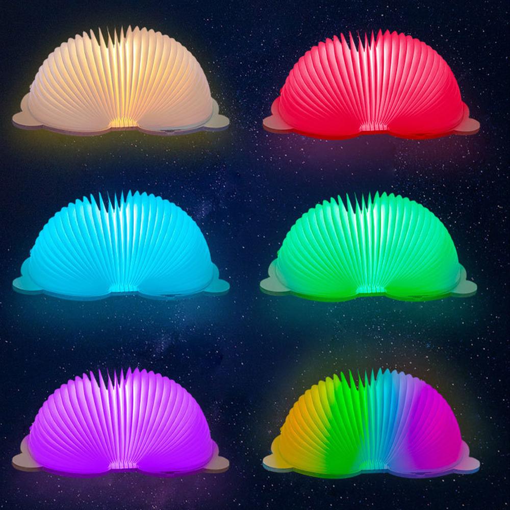 Cartoon Animals Folding Book Lamp Portable Paper Night Light Cute Kid's Desk Light USB Rechargeable for Home Decor Birthday Gift