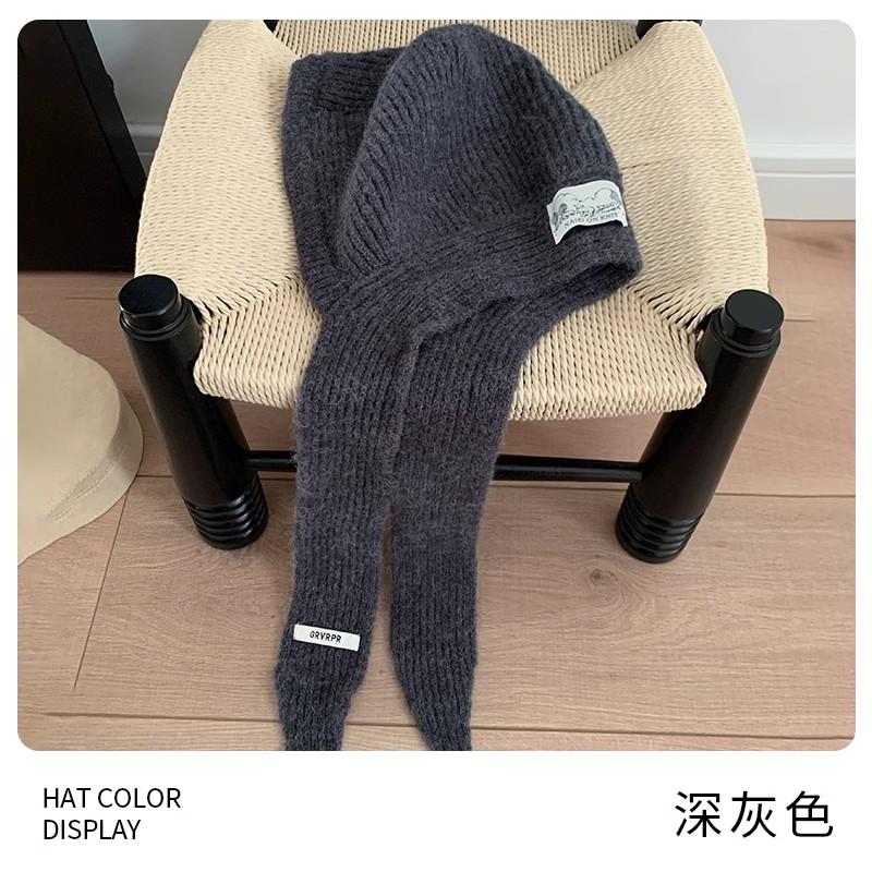 Шапка-балаклава для женщин, для маленького лица на осень и зиму, ветрозащитная и теплая шапка, шарф и шея интегрированная шерстяная шапка, шапка с защитой ушей