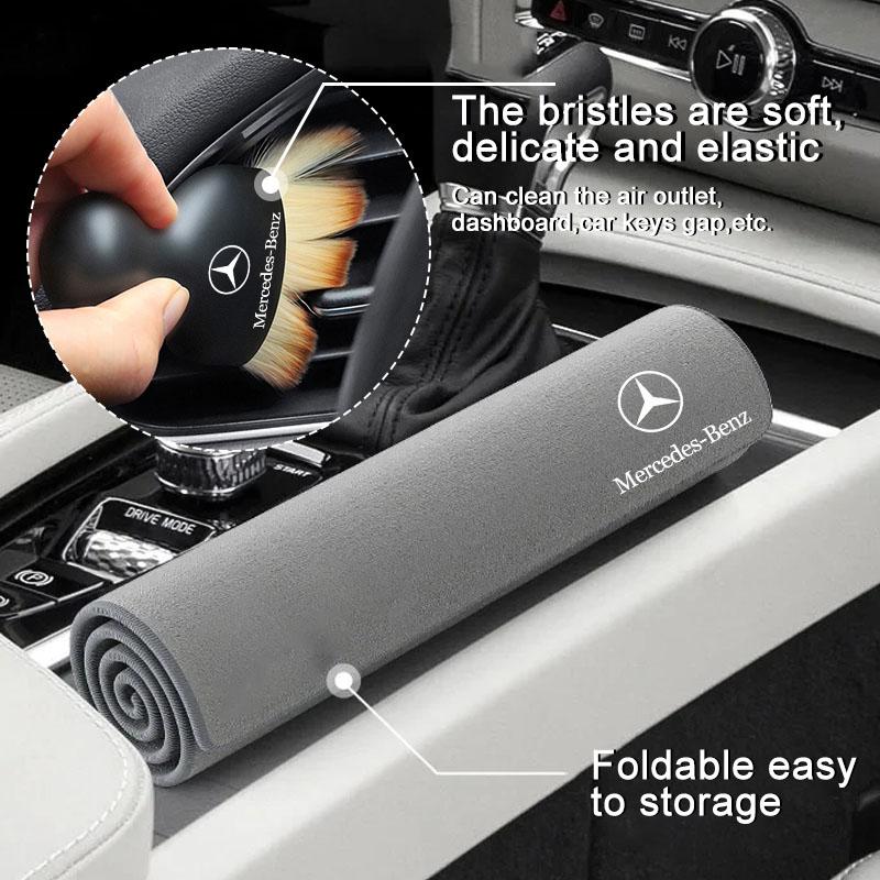 Автомобильная замшевая чистящая салфетка для кожи, мотоциклетное моющее полотенце для Mercedes-Benz V177 W247 W176 W177 W207 W203 W204 GLA GLC X253 GLK-класса, аксессуары