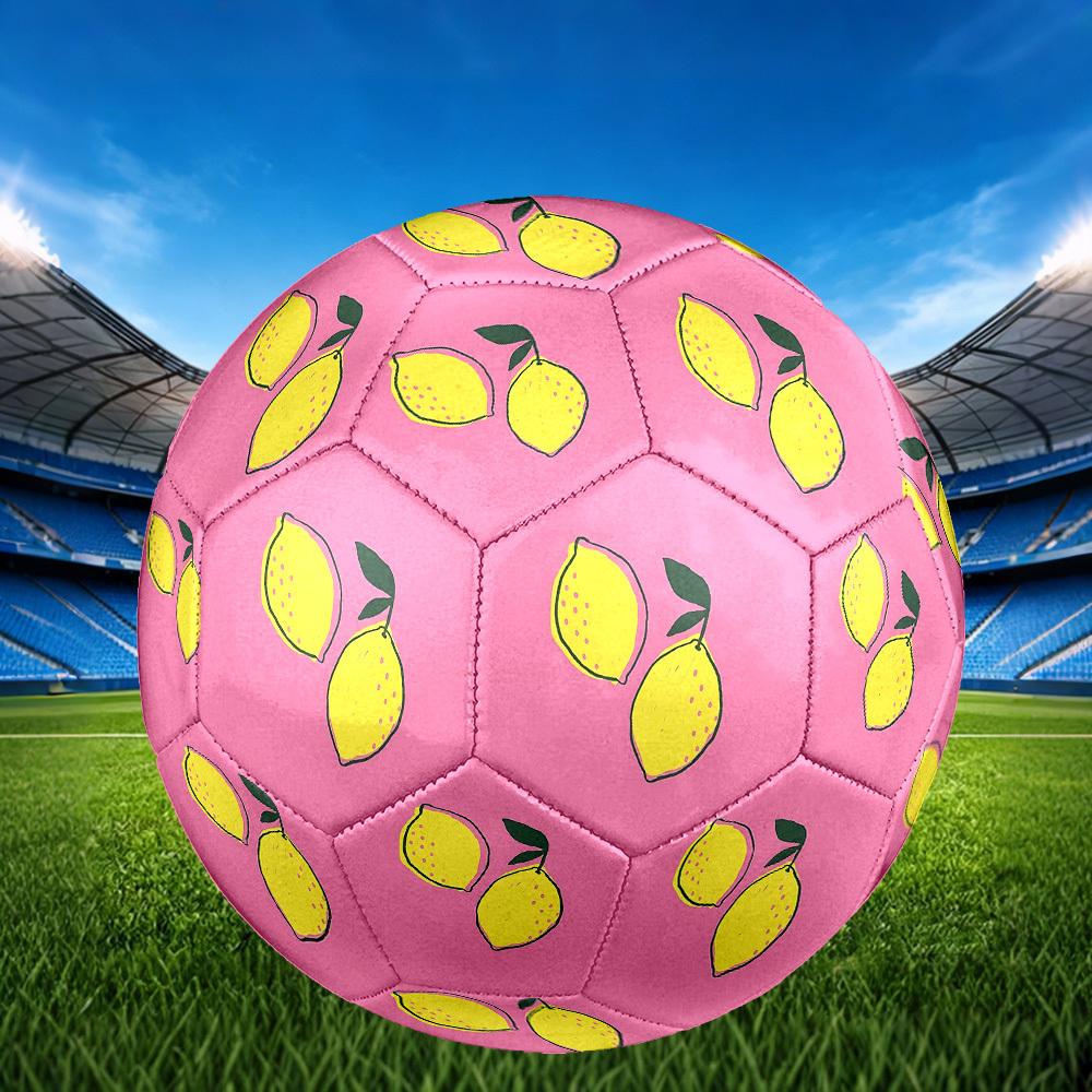 1pc Lemon Illustration Art Theme Soccer Ball Football, Size 5, Lightweight PVC, Outdoor Training Soccer Ball,Gift j61441