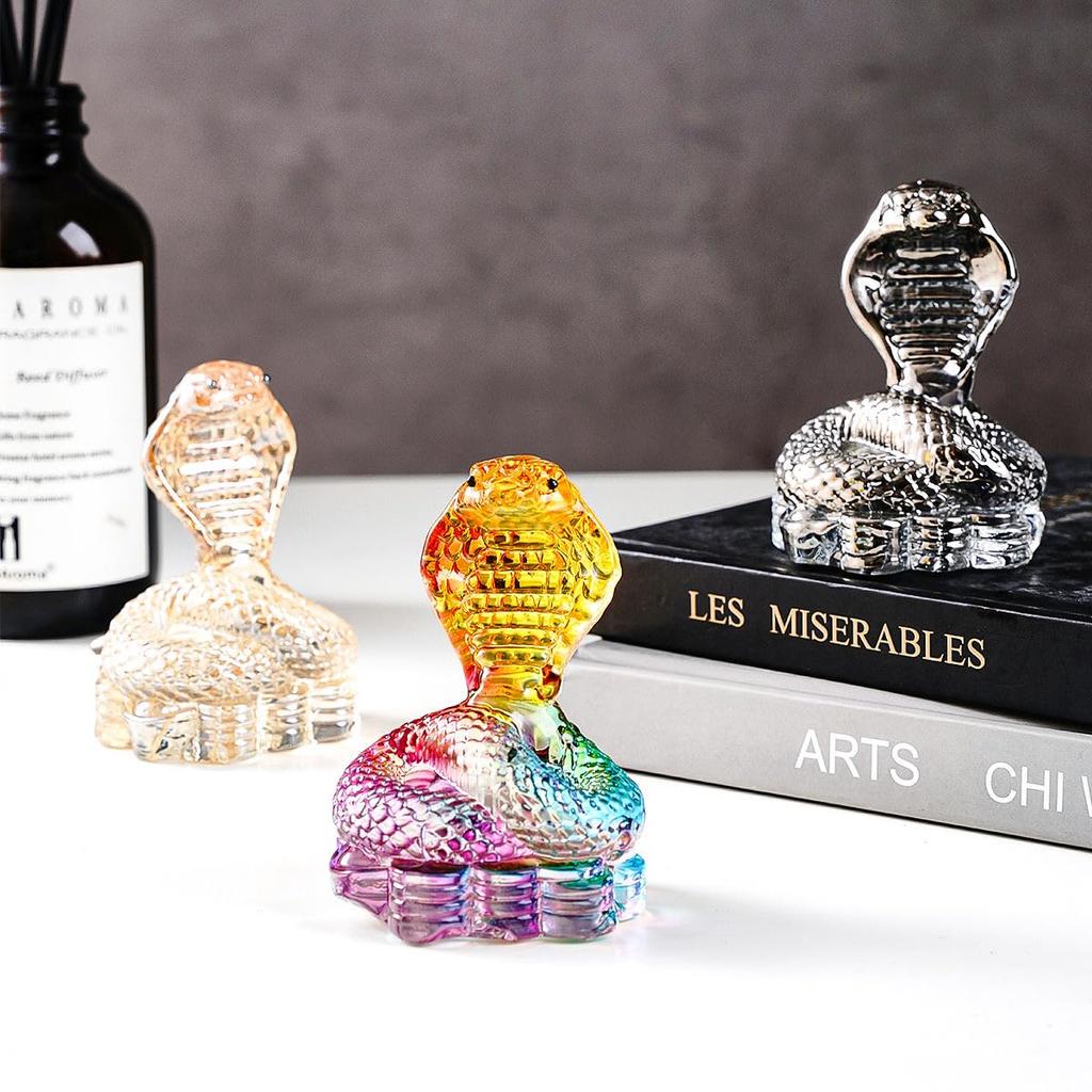 2025 Зодиак Год Змеи Фигурка Змея Приглашение Удача Компактный Стеклянный Лечебный Кристалл Увеличение Денежной Удачи Удача Удача Фэн-шуй