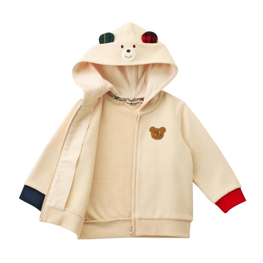 MIKIHOUSE HOT BISCUITS Hoodie for Boys and Girls, Ivory, Size 110cm, 73-3707-496