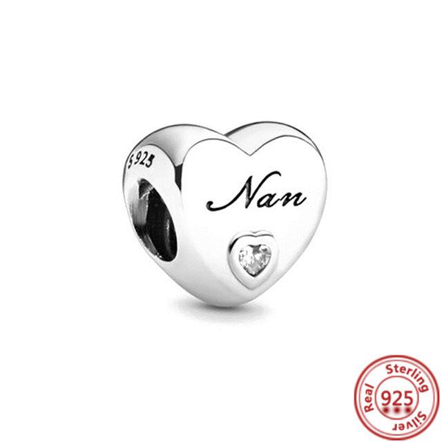 925 Sterling Silver Angel Mom Family Heart Series Shine Beads Fit Original Fashion Charms Bracelets Women DIY Jewelry