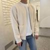 Men Cardigan Sweater Solid Color Full Zip Up Casual Sweater Warm Knitwear Jacket with 2 Front Pockets for Autumn And Winter