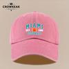 pc MIAMI EST  FOOTBALL Pattern Trucker Cap Vintage Distressed Printed Baseball Hat Adjustable Size Lightweight Comforta