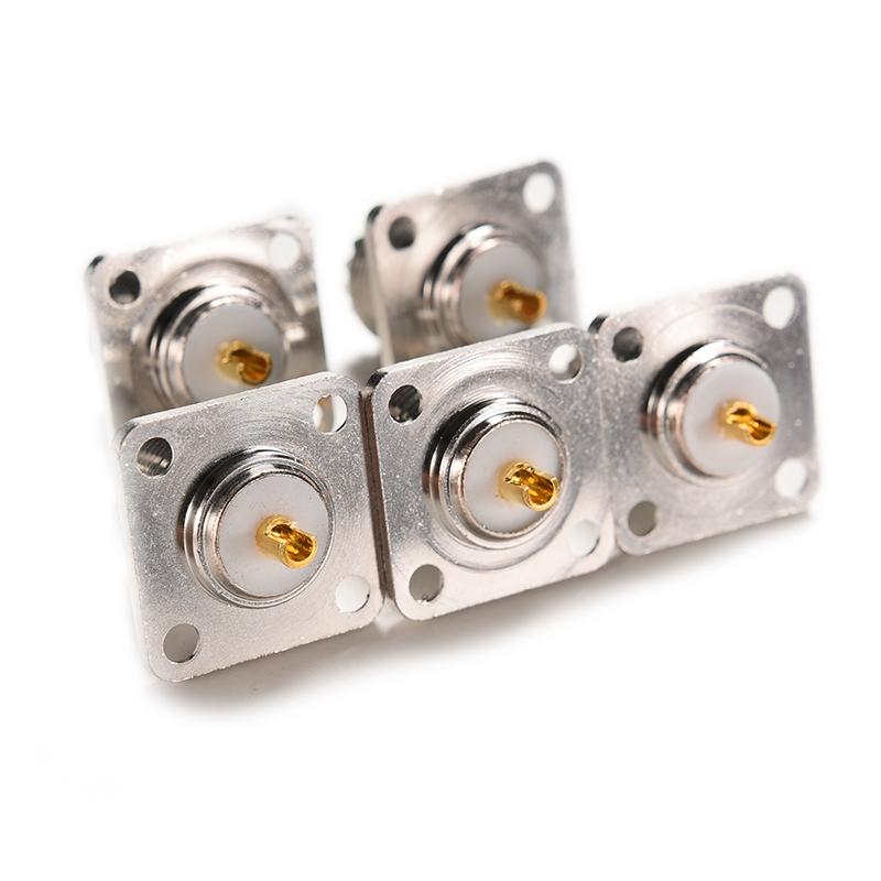 1Pc SO239 UHF Female Jack 4-hole 25mm Female Jack Socket Chassis Panel Mount Connector 4hole Flange Coax Adapter Fast Delivery
