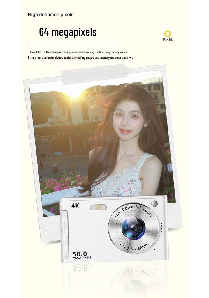 Retro 4K HD Digital Camera for Students - Portable Entry-Level Travel Cam