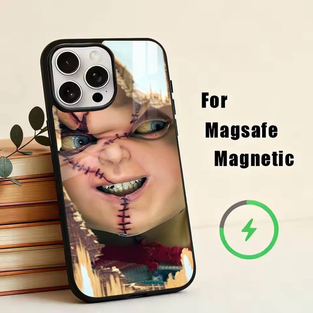 Страшная кукла Чаки Чехол для телефона Для iPhone 17, 16, 15, 14, 13, 12, 11 Plus, Pro Магнитный Для Magsafe Беспроводная зарядка