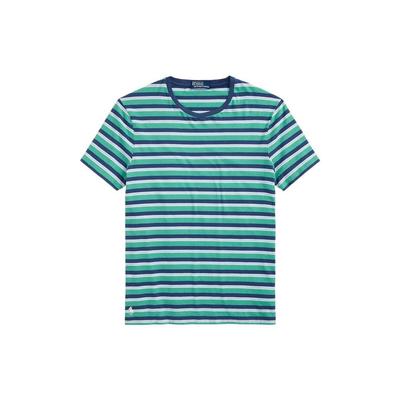 Polo SS22 Полосатая футболка с коротким рукавом и круглым вырезом, приталенного кроя, мужская, топы, многоцветная, RL15476-320
