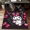 Custom Kuromi Mat Personalized Name, Polyester Washable Indoor Entryway Rug, Gift for Christmas, Easter, Thanksgiving Day
