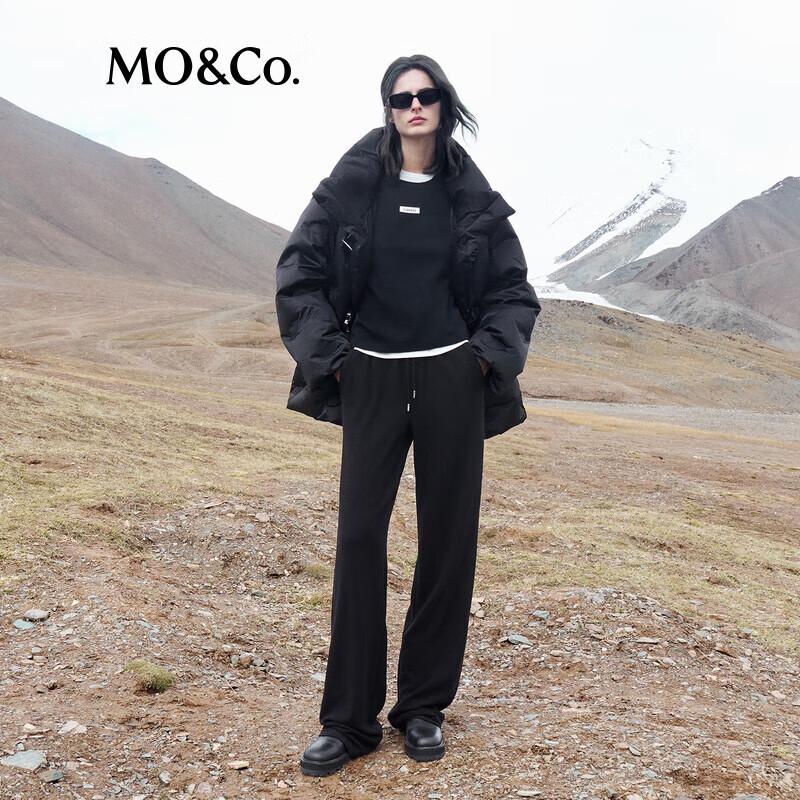 МО&Ко. Женская базовая хлопковая футболка с круглым вырезом и длинным рукавом