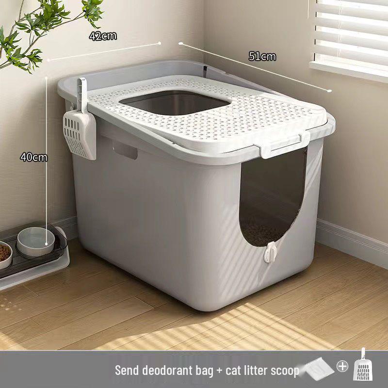 Top-Entry Odor-Proof Cat Litter Box - Splash & Smell Resistant 