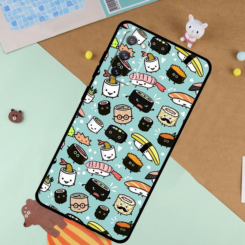 Food Sushi Soft Case For Samsung Galaxy S25 Ultra S9 S10 S20 FE S21 S22 S23 Plus S24 Ultra Funda Cover