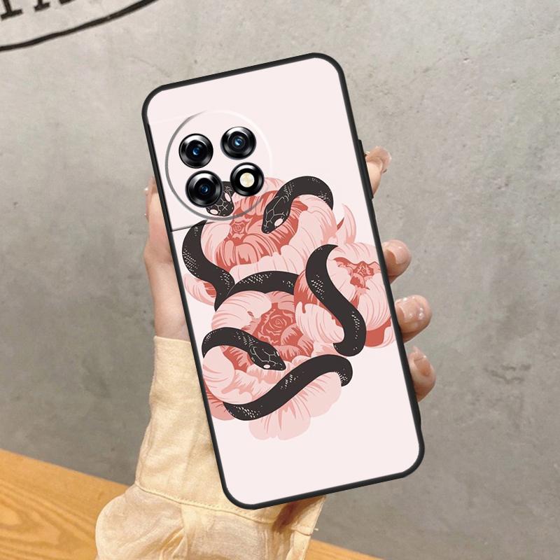 Snake Flower Case For OnePlus Nord 5 CE 2 3 4 Lite N20 N30 OnePlus 15 13 12 11 13T 10T 12R 13R 15R Cover