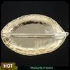Safe Decorative Gold Leaf Plate Dish Porcelain Candy Trinket Dish Jewelry Fruit Serving Tray Storage Plate Crockery Tabl