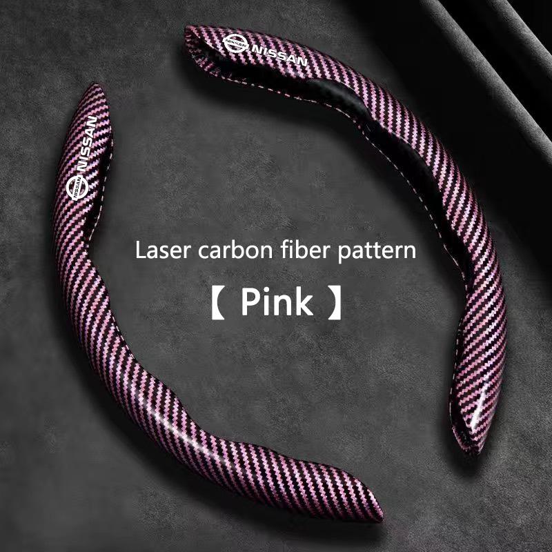 ASD1 2pcs Carbon fiber Car Steering Wheel Cover Anti-slip Protection Cushion For Nissan Nismo X-trail Qashqai Note Juke Sentra Patrol
