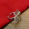 New Women's 925 Silver Ring Chic Snowflake Design Open Ring Fine Jewelry Cocktail Party Ring Gift