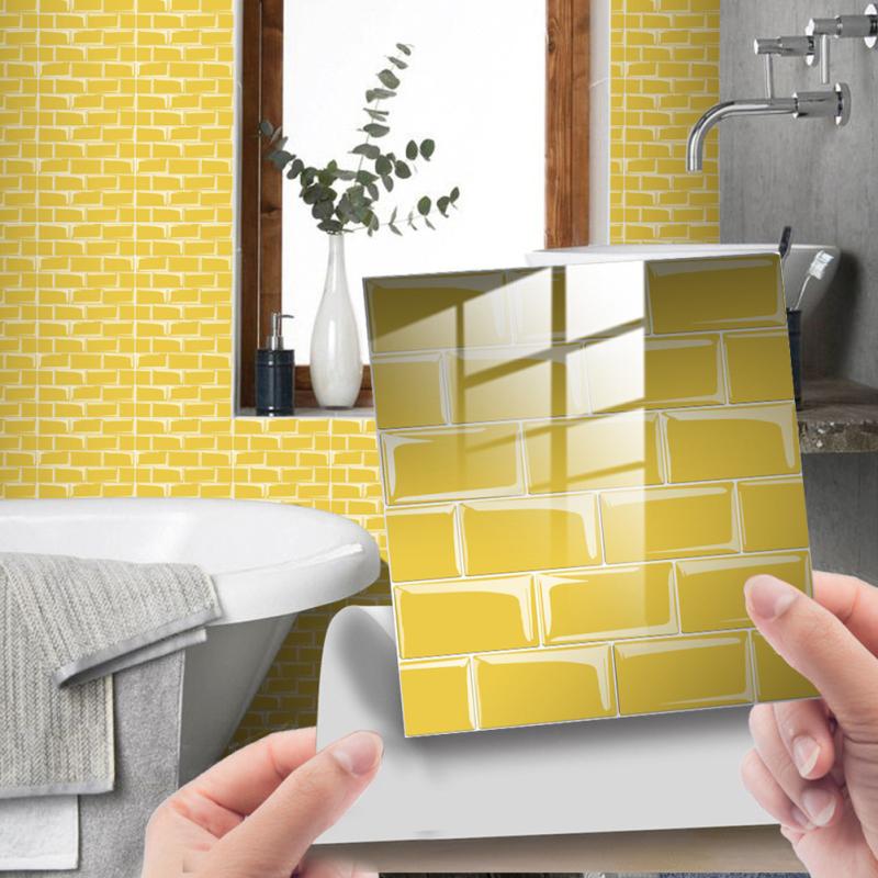 10 шт. наклейки на плитку кирпичный узор самоклеящаяся пленка для плитки наклейка на стену 20 х 20 см для ванной комнаты