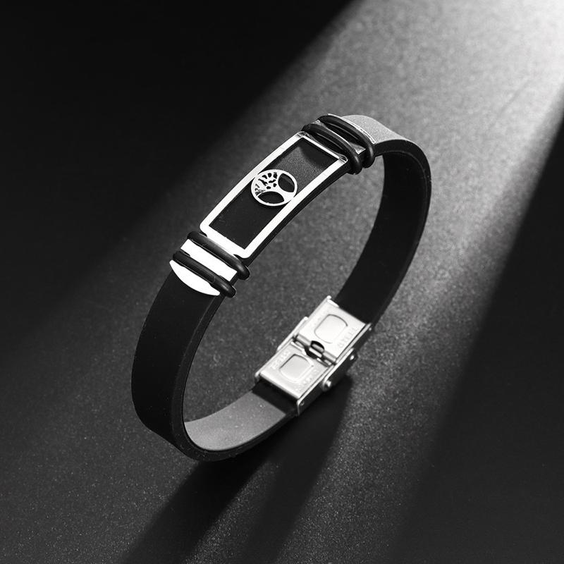 Готический титановый стальной браслет-манжета с застежкой для мужчин и женщин, крутые украшения для рук, простой черный браслет, праздничный подарок, аксессуары для браслета
