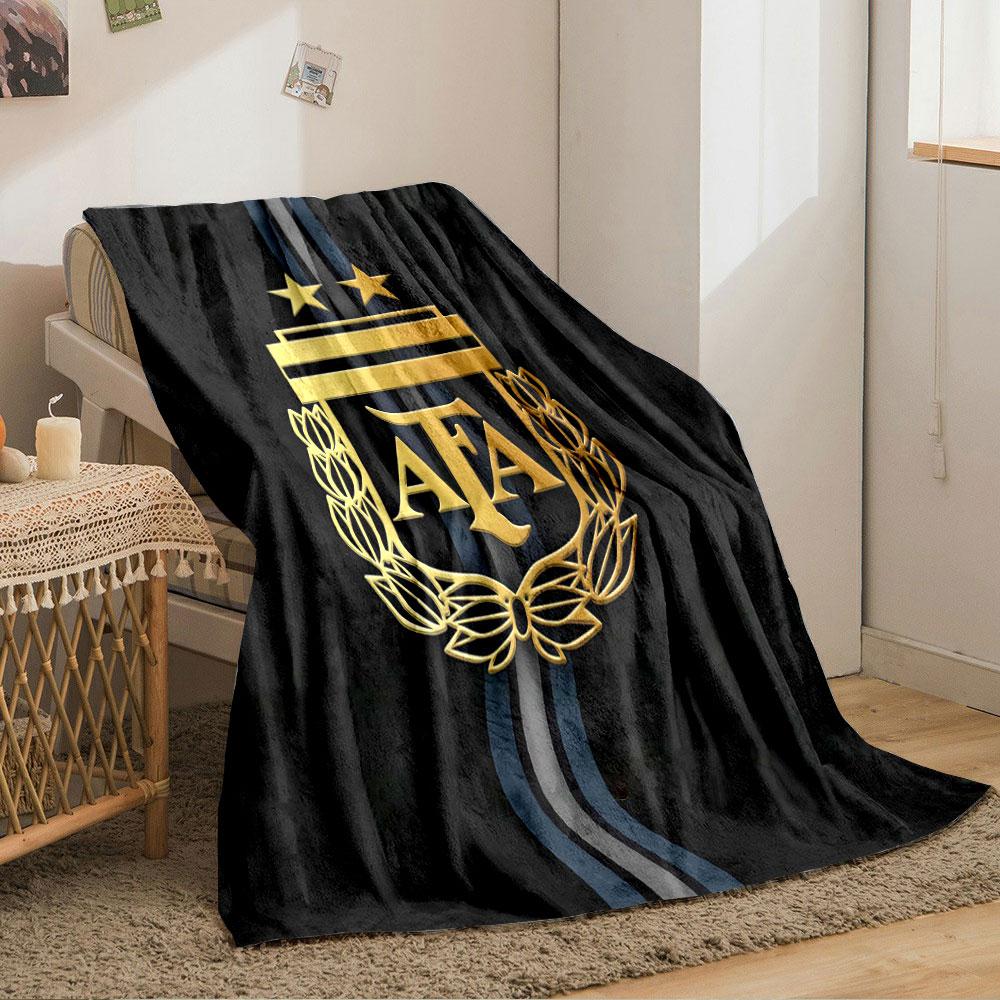 Gold emblem with "AFA," two stars, laurel wreath, and vertical stripes. for all seasons blanket lunch break throw gift