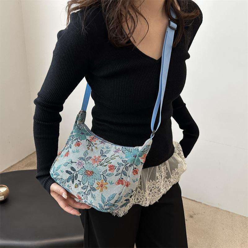 Women's Handbag Casual Color Cotton Linen Women's Personality Fashion Canvas Embroidery Shoulder