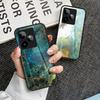 For Realme GT 7 5G Case Marble Pattern Tempered Glass+PC+TPU Protective Phone Cover