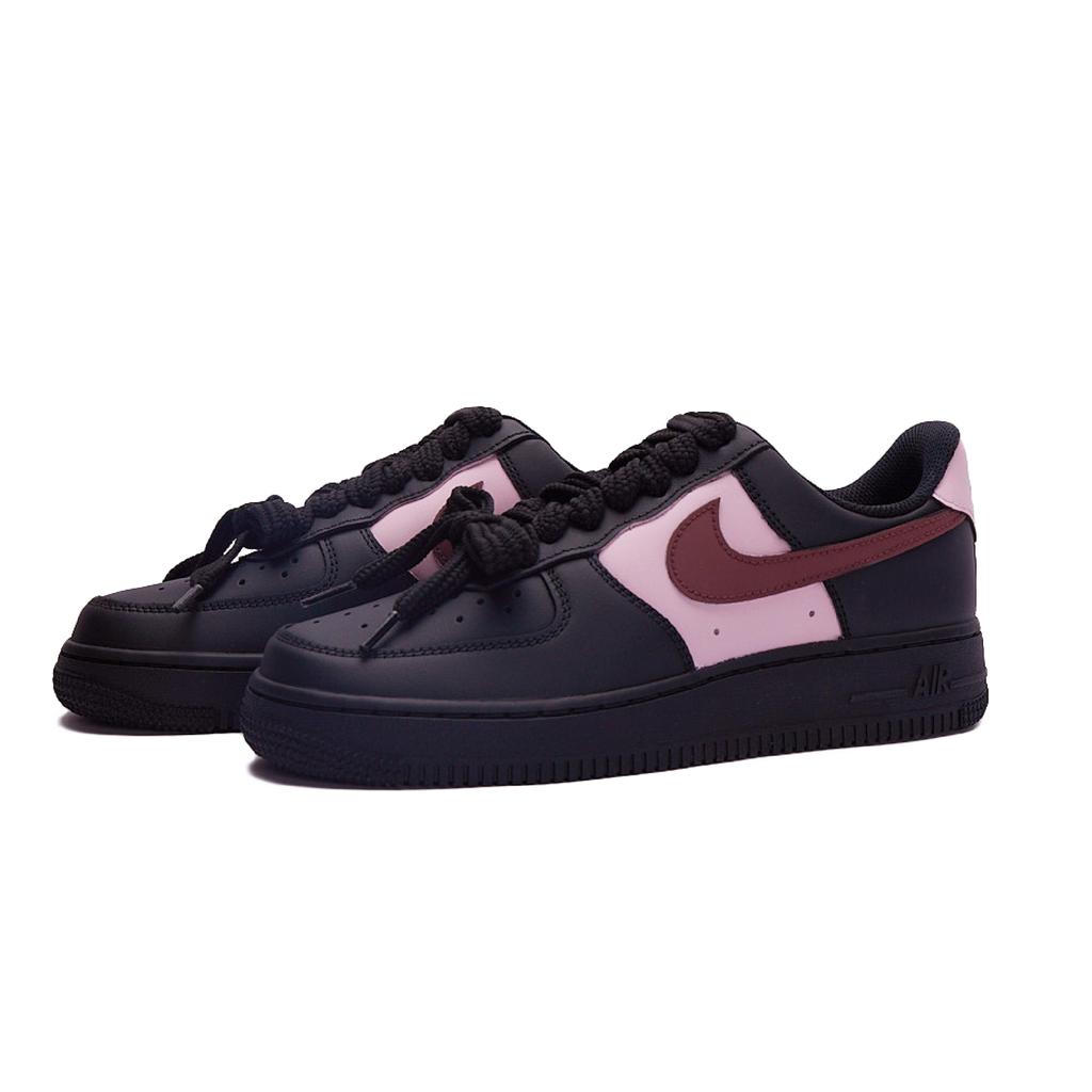 Nike Air Force 1 Нескользящие Износостойкие Низкие Скейтбордические Кроссовки Женские Черно-Розовые DD8959-001(Команда15-)
