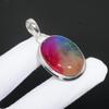 Rainbow Solar Quartz Gemstone Handmade 925 Sterling Silver Natural Rainbow Solar Quartz Pendnat Oval Design Pendant Rainbow Solar Jewelry For Gifts