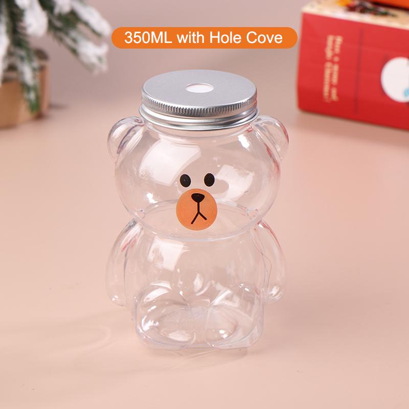 Милый рождественский медведь бутылки для воды прозрачный сок напиток бутылка для молока чай бутылка для кофе сок портативный стаканчик