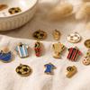 2pcs Stainless Steel Sport Charms 18K Gold Plated Round Football Multicolor Enamel Pendant DIY Necklace Earring Jewelry Findings
