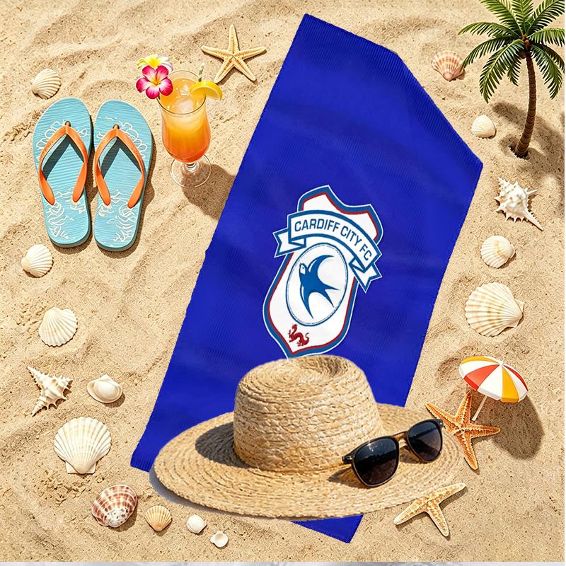 Cardiff City FC Print Beach Towel, Versatile Lightweight Absorbent Beach Towel for Pool Surf Yoga Bathroom, Perfect Birthday Holiday Gift