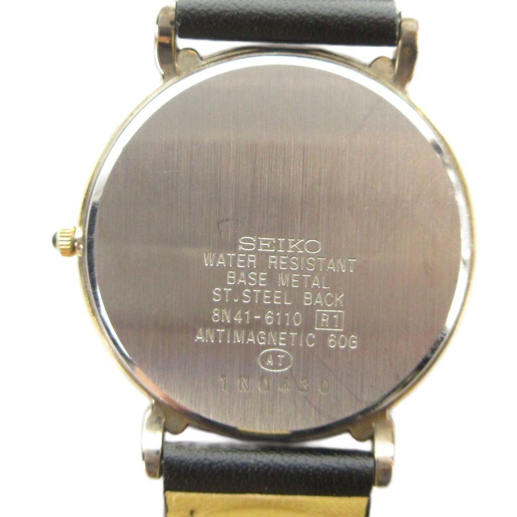 SEIKO DOLCE Наручные часы Кварцевые Кожаный ремешок Римские цифры Золотой цвет 8N41-6110 GY18/MQ Мужские