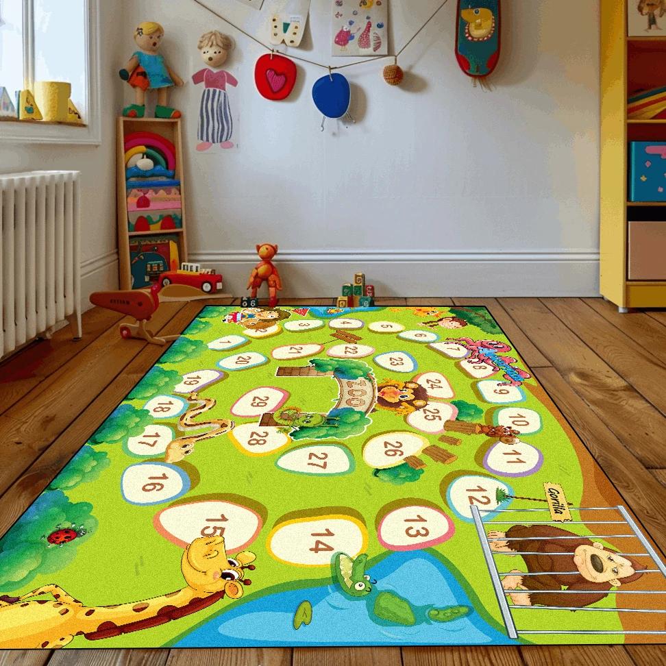 Cartoon Alphabet Hopscotch Carpet Carpets for Living Room Bedroom Floor Mat Large Area Rugs Children's Room Decor Anti-slip Rug