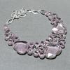 Lab Created Pink Kunzite Necklace 18 Inch Adjustable Chain Gemstone Silver Tone