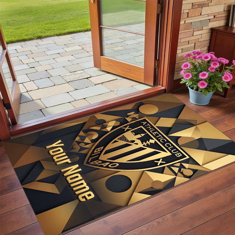 Crystal Velvet Rug Custom Name Text, Soft Non Slip Floor Mat Home DecorAthletic Bilbao FC