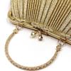Glitter Shell Pattern Handbag Pleated Ladies Clutch Bag Retro Evening Banquet Bag  Wedding