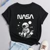 Fashion Women Creative Astronaut Letter Donut Print T Shirt Funny Casual O-neck Short Sleeves T-shirt Summer Female Tee Shirt