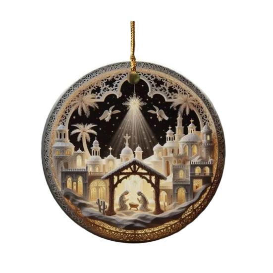 Акриловый кулон Рождественское украшение со шнурком Легко повесить Рождественский вертеп Подвеска