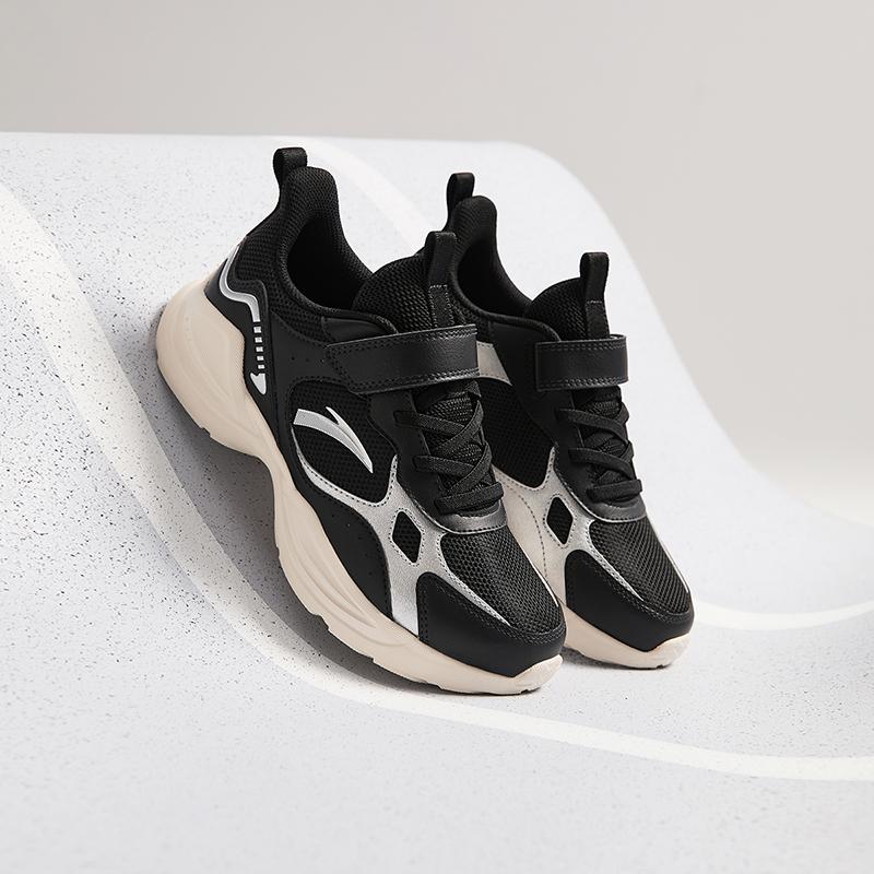 Anta Модные Универсальные Легкие Амортизирующие Низкие Детские Кроссовки для Бега Мужские кроссовки Черный Серебристый A12445577-2