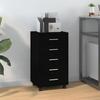 342671 vidaXL Drawer Cabinet with Wheels Black Engineered Wood